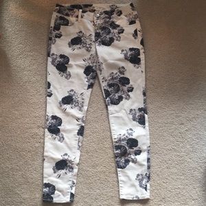 B&W Floral Jeans